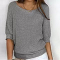 Three-Quarter Sleeve Pullover Sweater