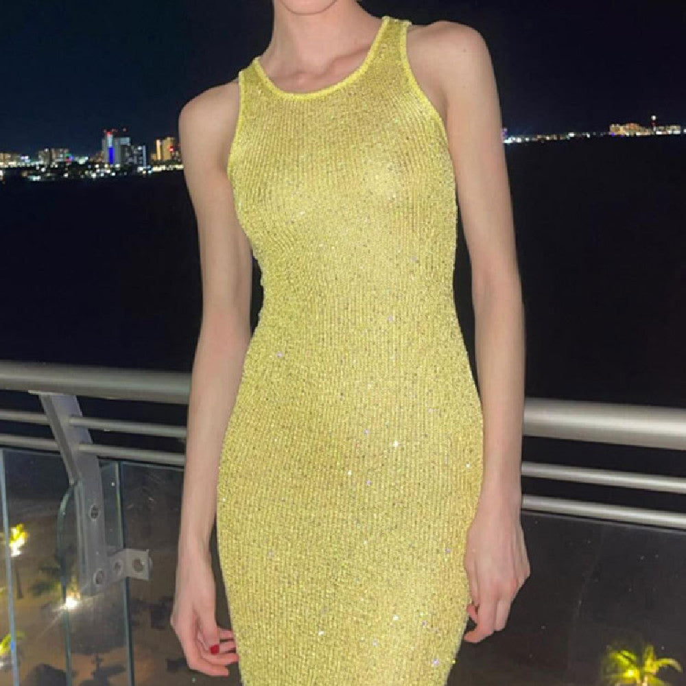 Slim-Fit U-Neck Evening Party & Clubwear