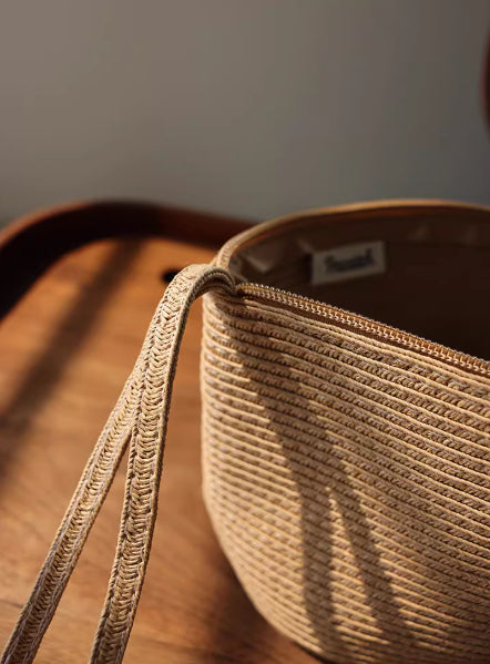 Portable Summer Straw Cosmetic Bag