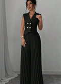 Summer Sleeveless Suit & Pleated Pants Set