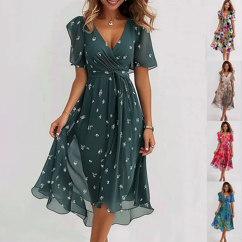 Chiffon Printed Summer Dress Set