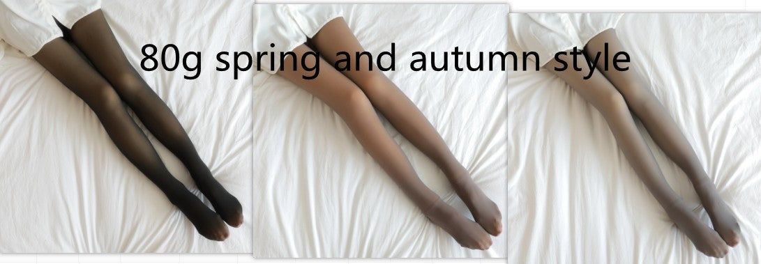 Translucent Fleece-Lined Winter Tights
