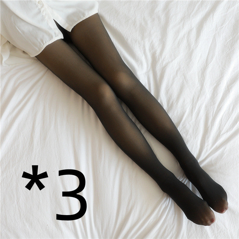 Translucent Fleece-Lined Winter Tights