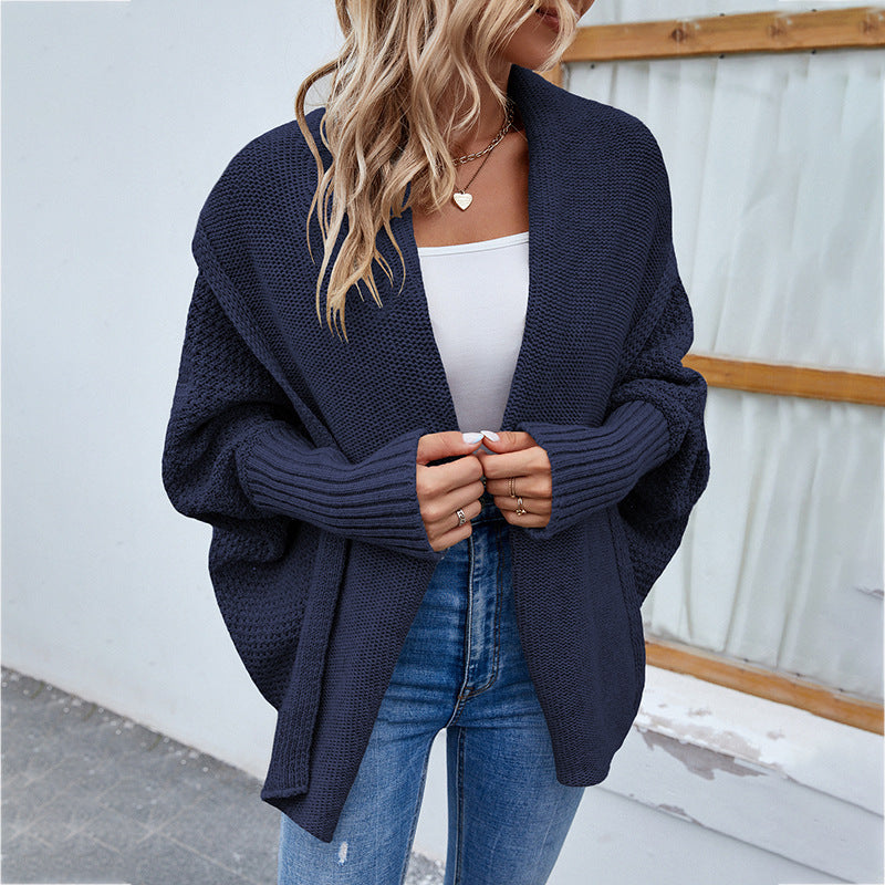 Bat-Sleeve Large Lapel Cardigan