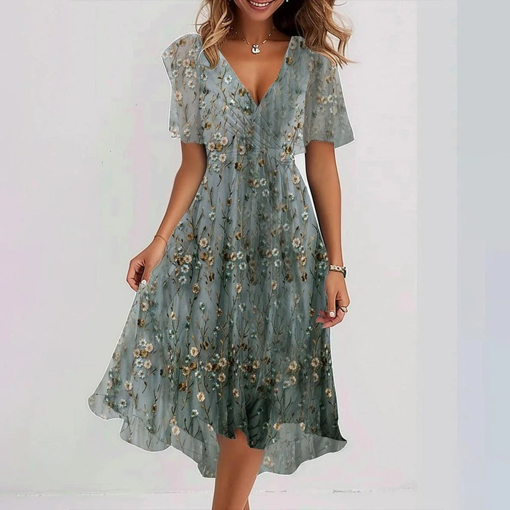 Chiffon Printed Summer Dress Set