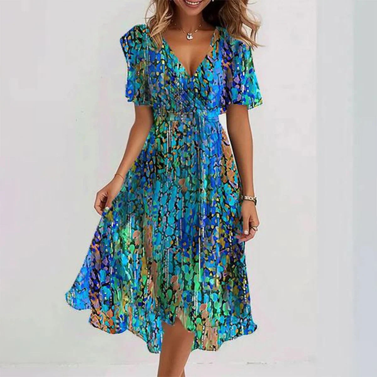 Chiffon Printed Summer Dress Set