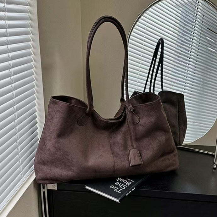 Retro Matte Large-Capacity Tote Bag