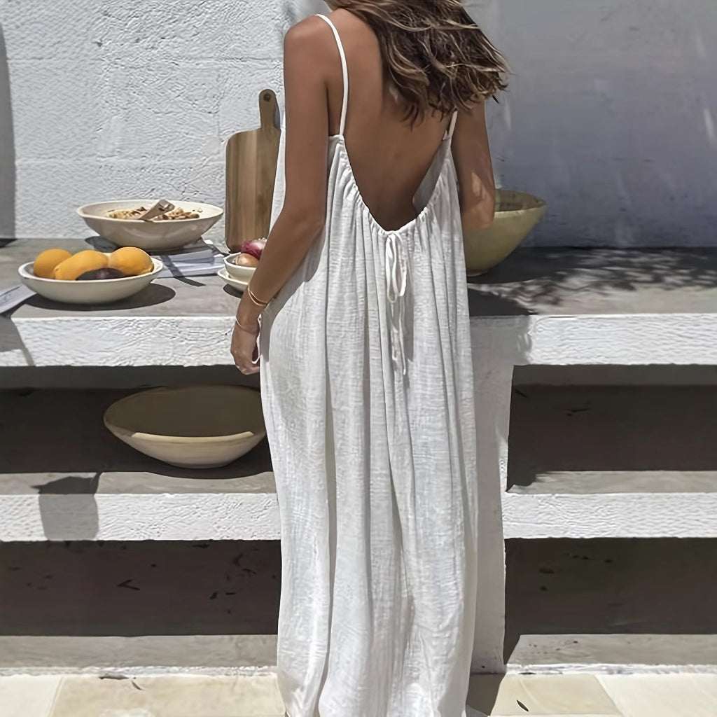 Summer Sleeveless Long Dress for Beach & Vacation