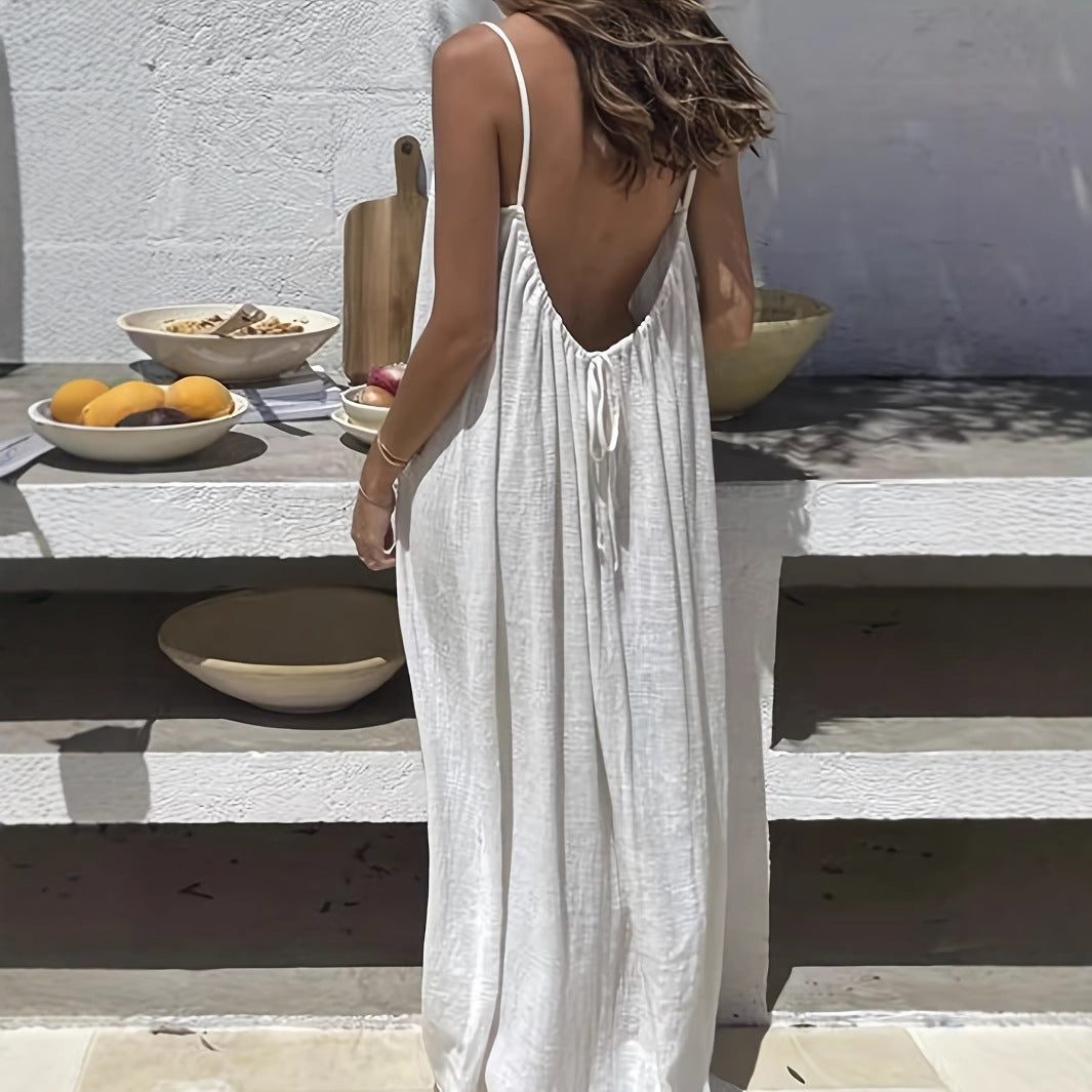 Summer Sleeveless Long Dress for Beach & Vacation