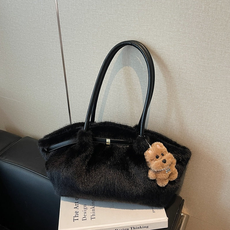 Simple Versatile Plush Tote Bag