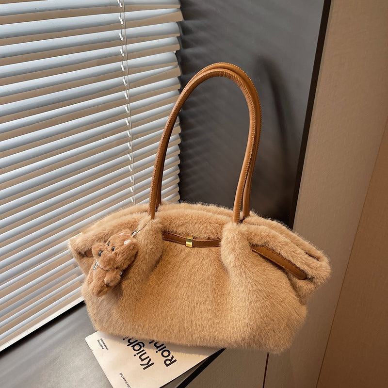 Simple Versatile Plush Tote Bag