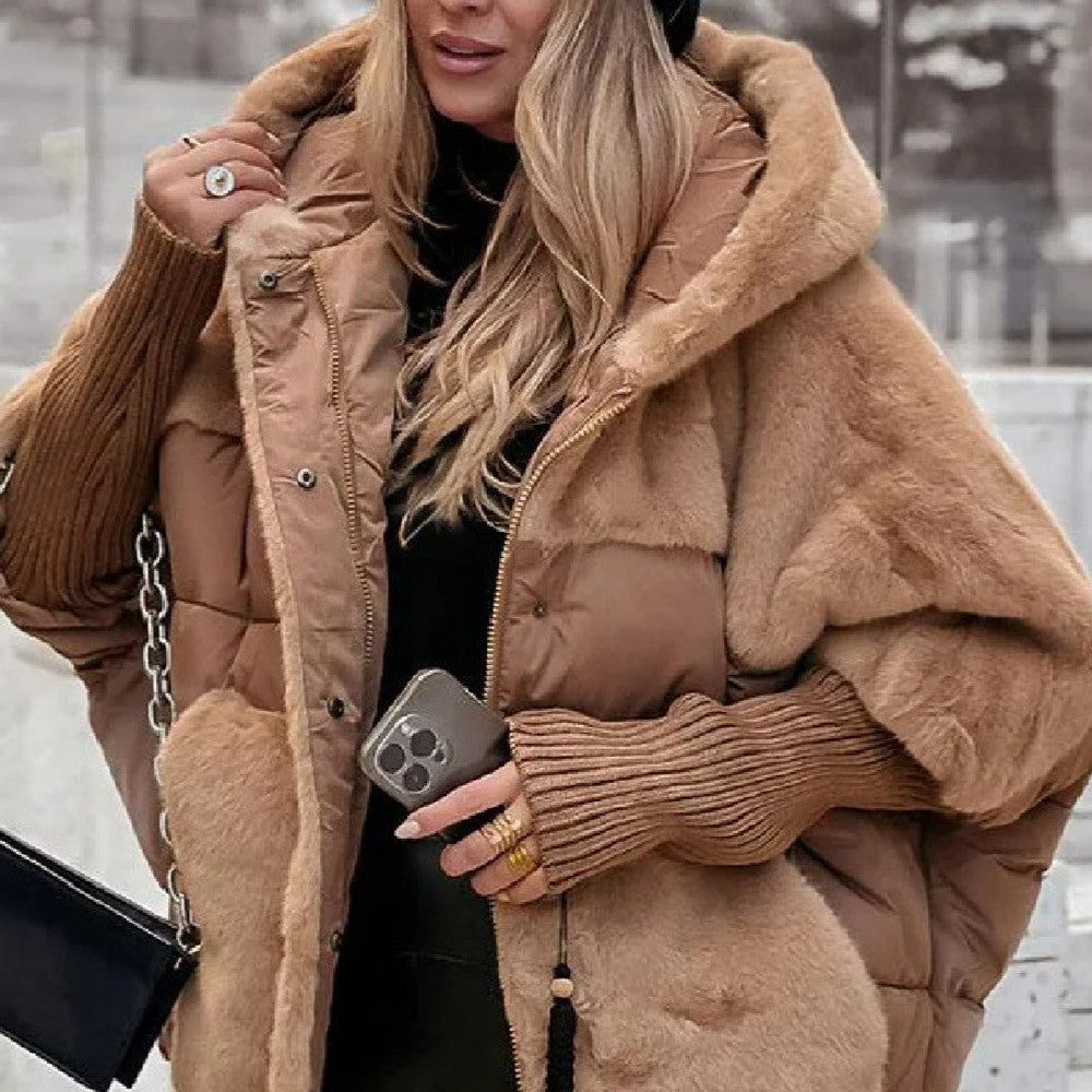 Loose Faux Fur Patchwork Winter Coat