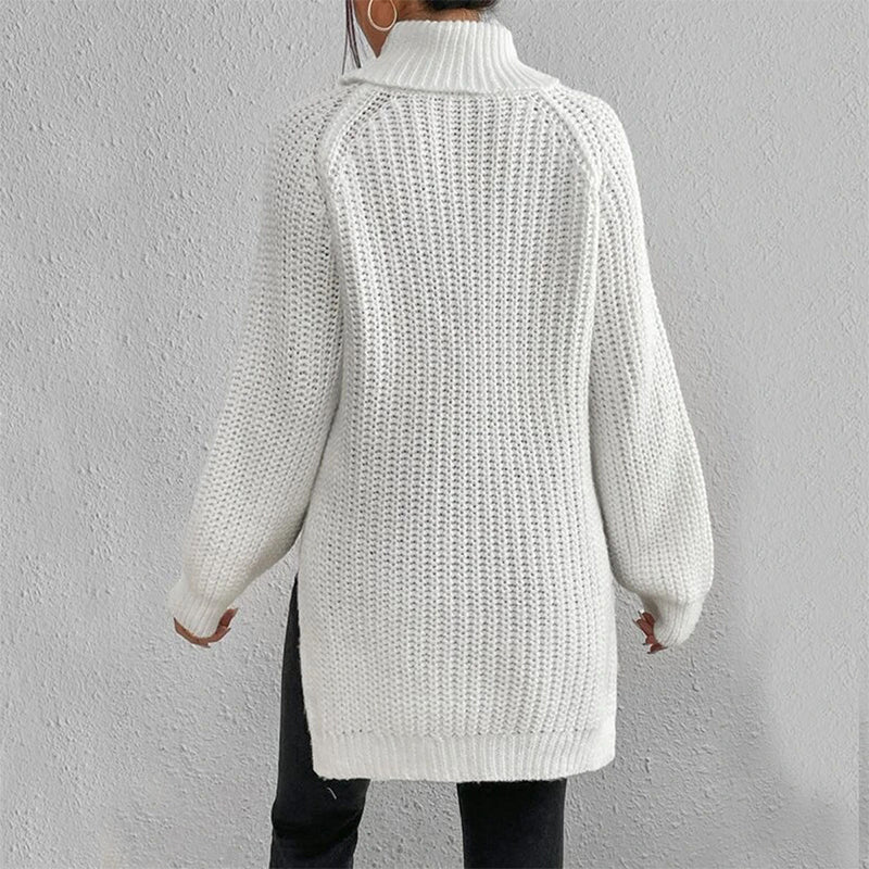 Turtleneck Split-Design Pullover