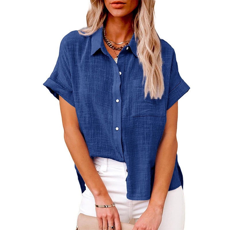 Summer Cotton-Linen Short Sleeve Shirt