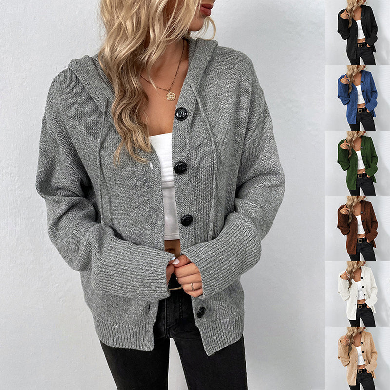 Thick Solid Color Cardigan Coat