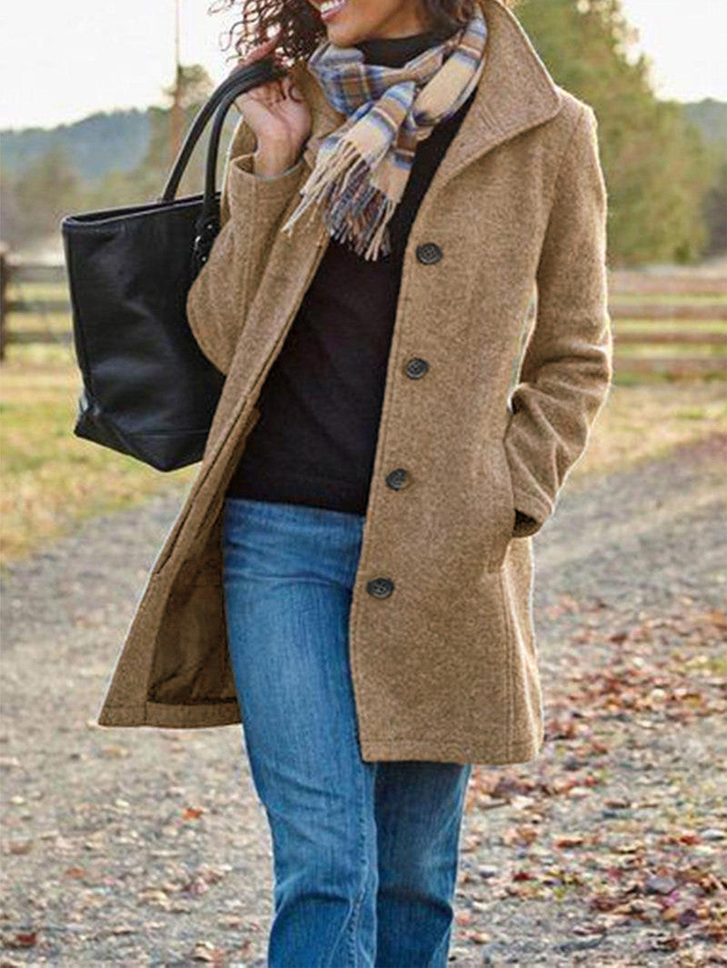 Winter Single-Breasted Lapel Coat