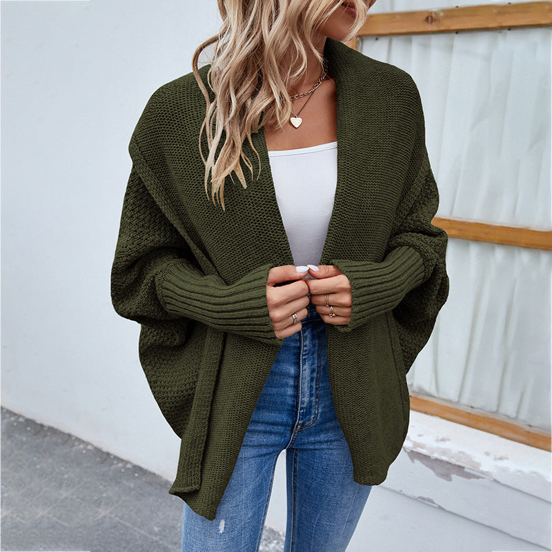 Bat-Sleeve Large Lapel Cardigan