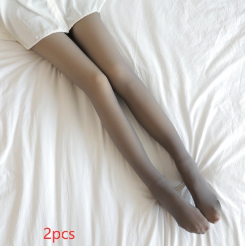 Translucent Fleece-Lined Winter Tights