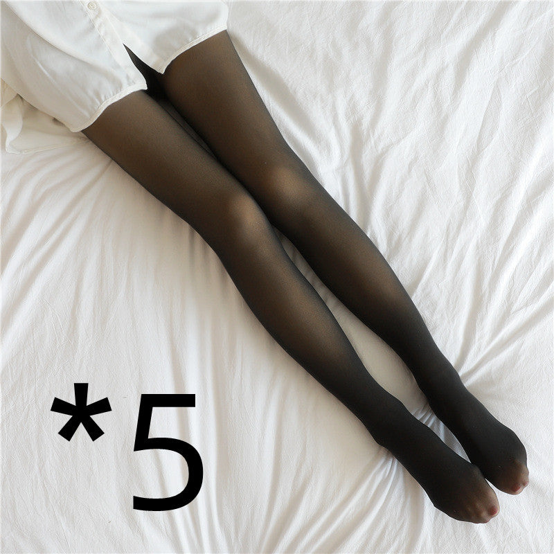 Translucent Fleece-Lined Winter Tights