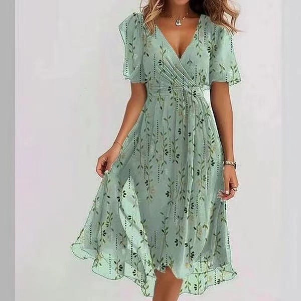 Chiffon Printed Summer Dress Set