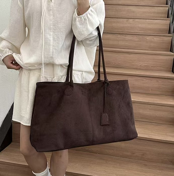 Retro Matte Large-Capacity Tote Bag