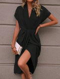 Summer Batwing-Style Pleated Dress