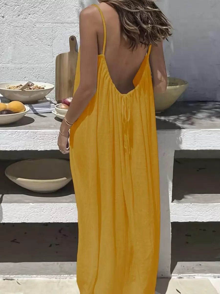 Summer Sleeveless Long Dress for Beach & Vacation