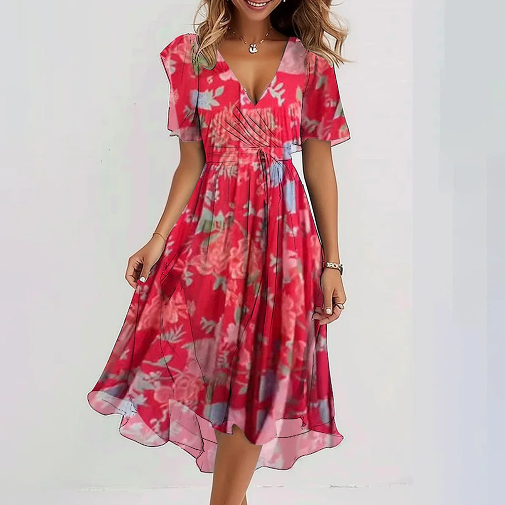 Chiffon Printed Summer Dress Set