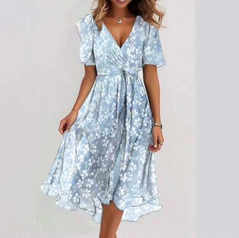 Chiffon Printed Summer Dress Set