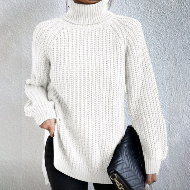 Turtleneck Split-Design Pullover
