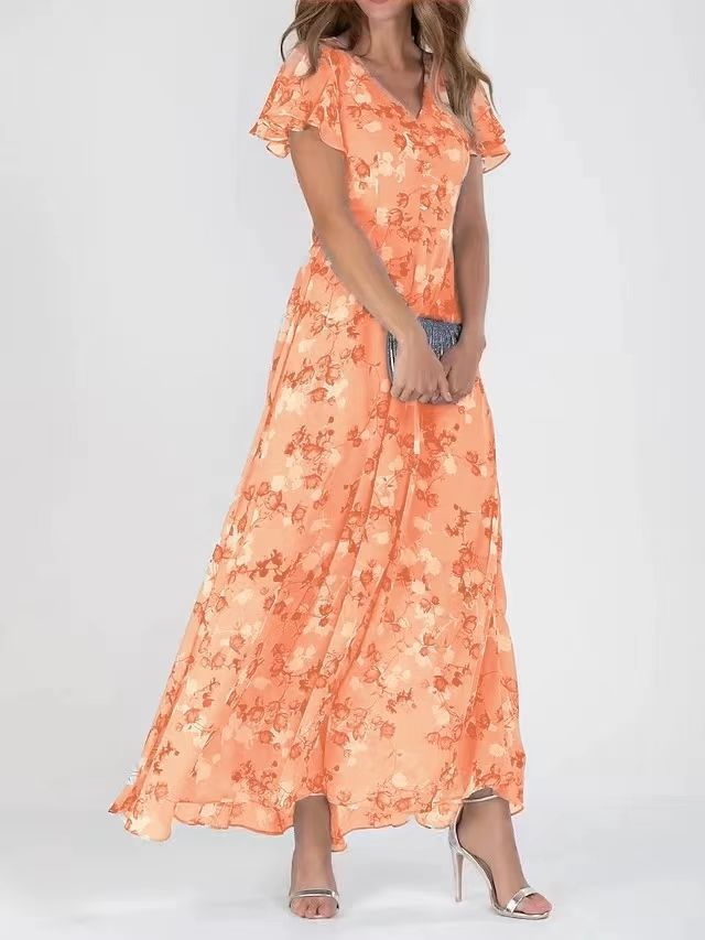 Women’s Floral Print Ruffle Beach Dress