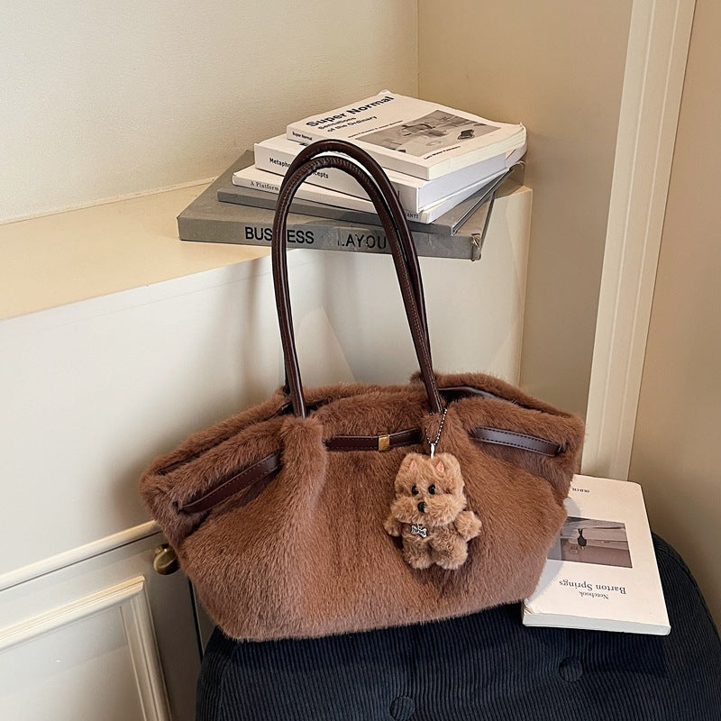 Simple Versatile Plush Tote Bag