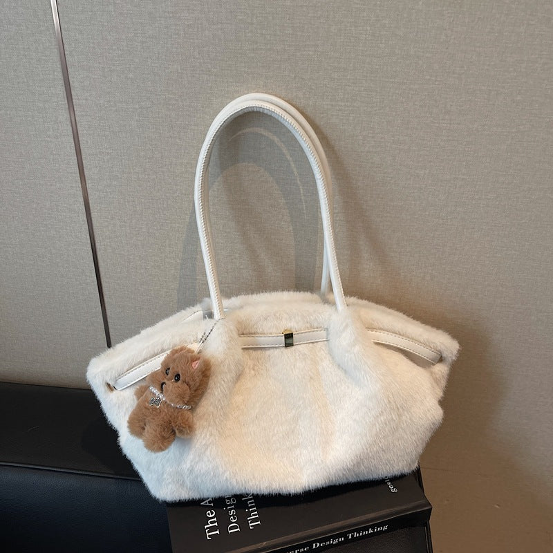 Simple Versatile Plush Tote Bag